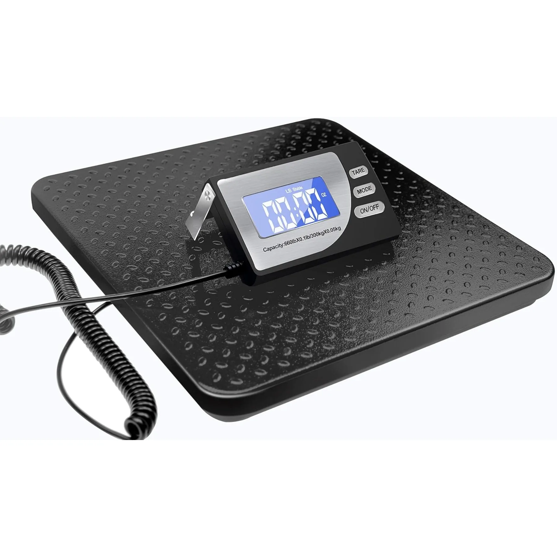 

Digital Postal Scale, Heavy Duty Weighing Platform for Packages, Shipping, 660 lb Capacity, 1 Ounce Readability, Portable, Black
