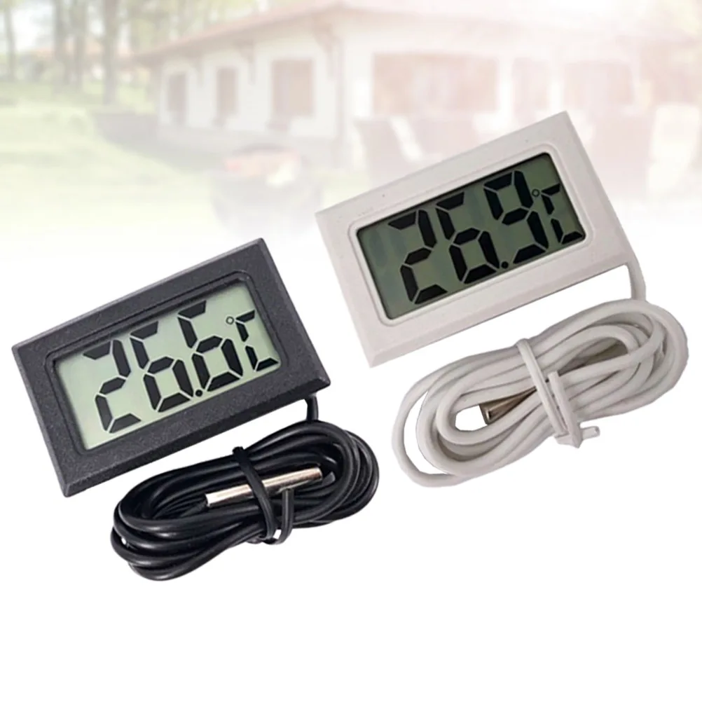 

2pcs Digital Thermometer Electronic Temperature Humidity Meter Portable For Home Office Warehouse Wall Mountable Lcd