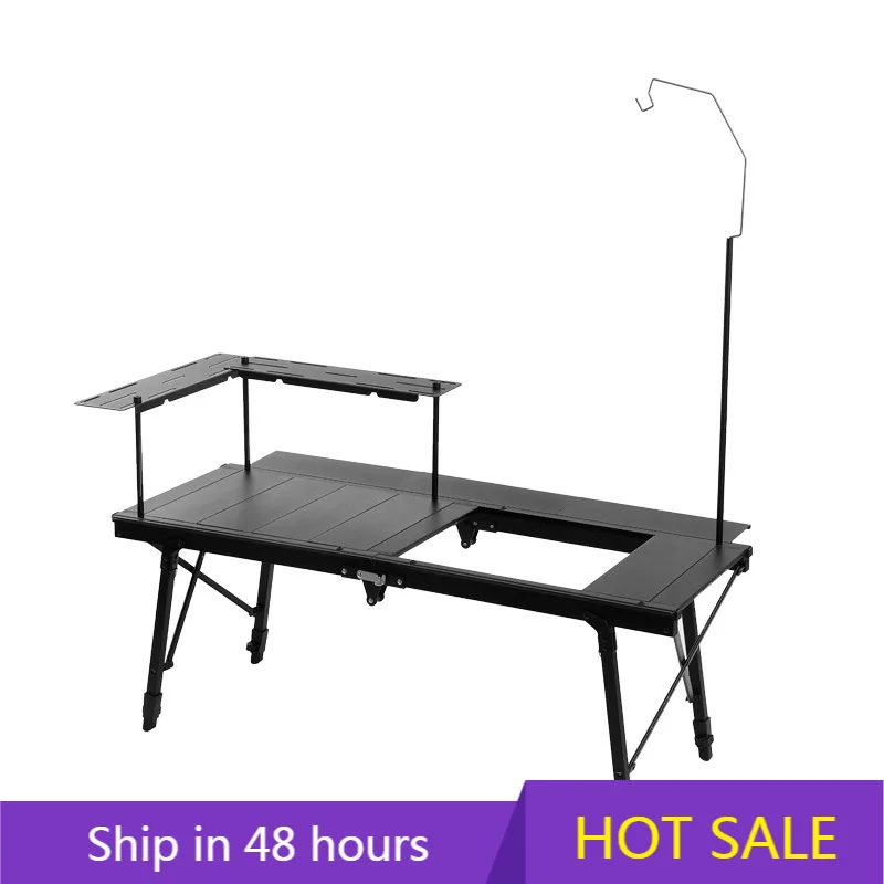 

YTYIN Outdoor Modern Multifunctional RU-8 Foldable Aluminum Alloy Camping Table Portable Adjustable Height Outdoor Furniture 4-S