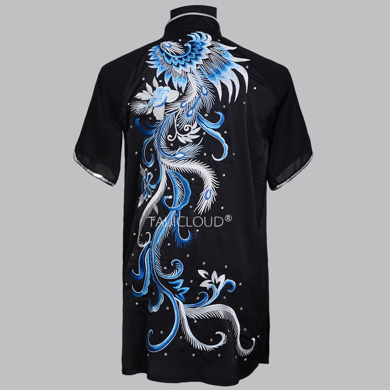Peacock Embroidered Kung Fu Uniform for Women - Custom Wushu Chang Quan Performance & Competition Suit