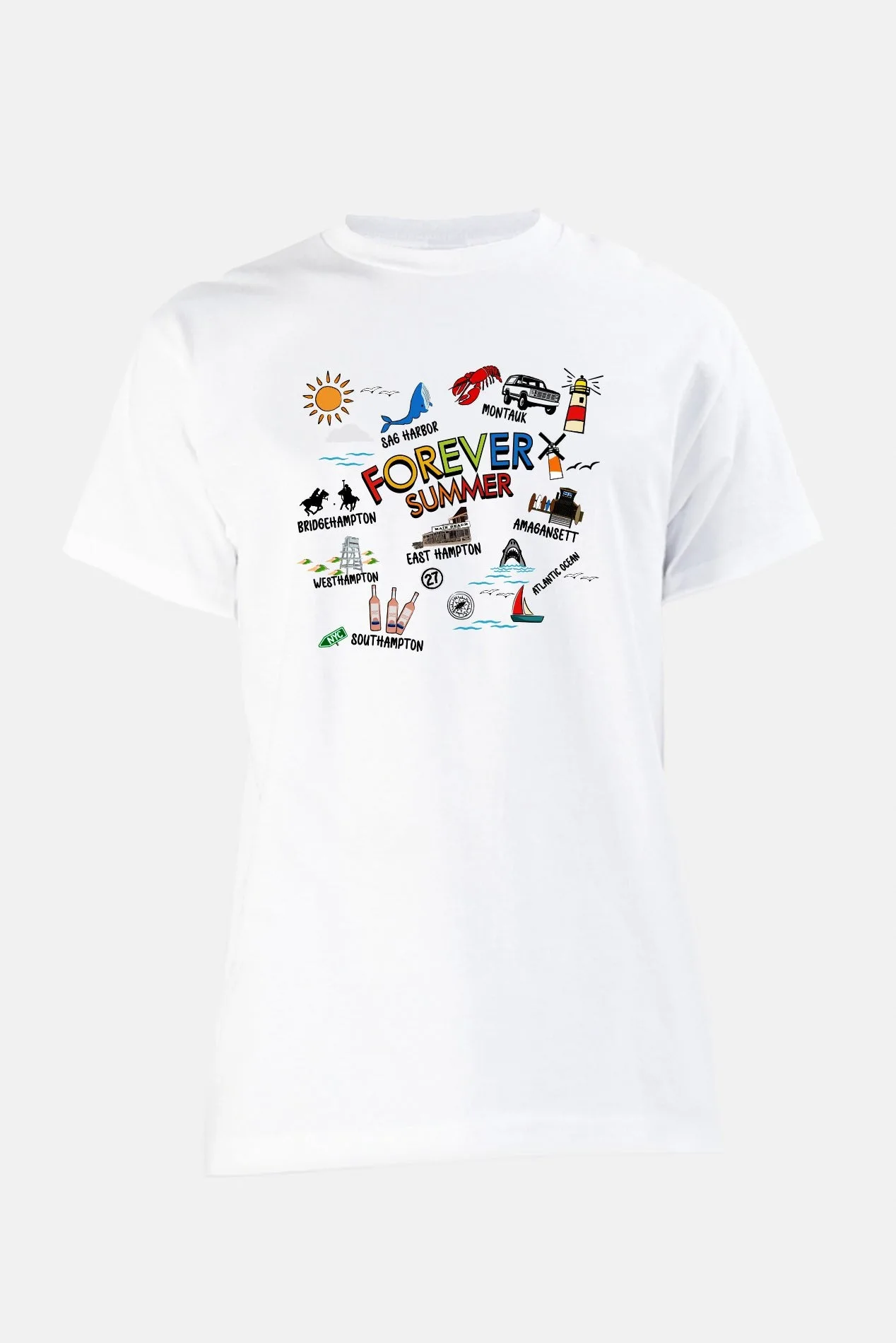

Blue & Cream Forever Clothing Peripheral Pattern Printing Summer Luxury Brand Cotton Men's and Women's T-Shirts Short Sleeves