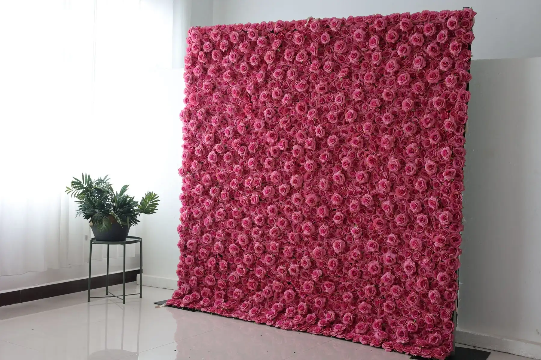 Luxury Red Rose Hydrangea 3D Flower Wall Wedding Backdrop Props Rose Hydrangea Arrangement Curtain Hanging Fabric Floral wall