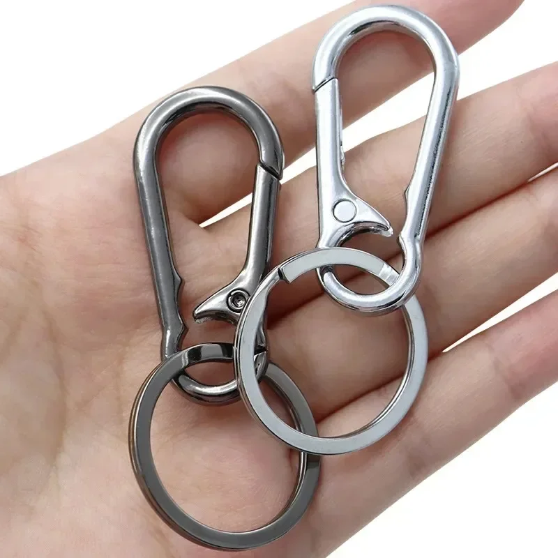 5/20pcs Gourd Buckle Keychains Climbing Hook Stainless Steel Car Strong Carabiner Shape Keychain Zinc Alloy Key Holder Ring