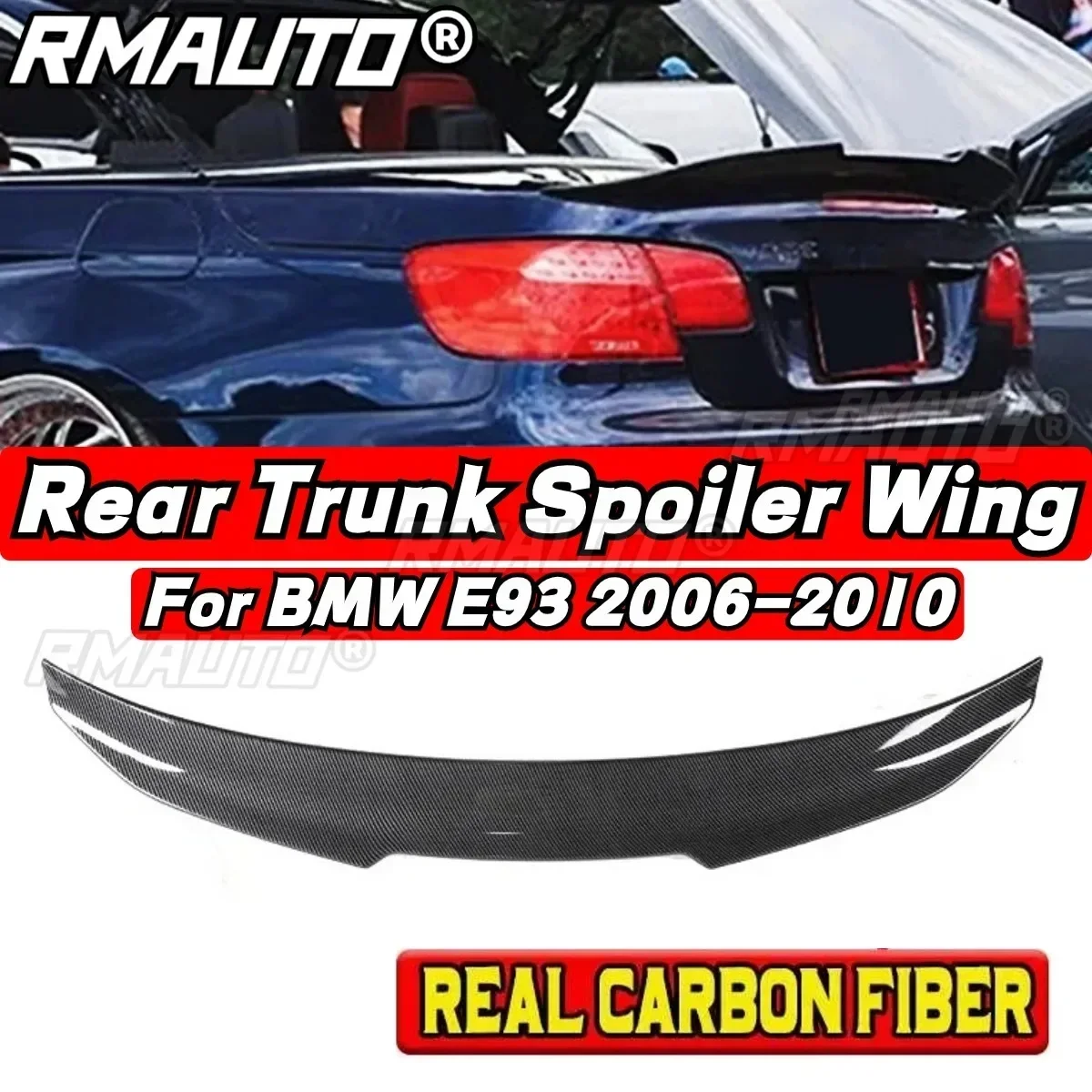 Car Rear Trunk Spoiler PSM Style Car Rear Spoiler Body Kit For BMW E92 M3 330i 330d 335i 328i 2006-2010 Car Accessories view 2