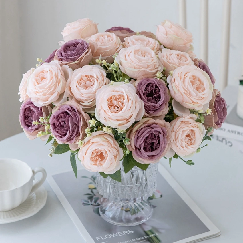5-köpfe Pfingstrose, künstliche Blumen für Zuhause, Blumenarrangement, Dekoration, Festival, Girlanden, Vase, Hochzeit, Outdoor-Bogenzubehör