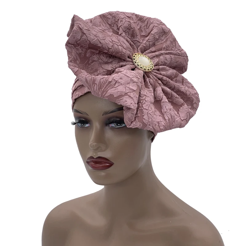 2026 Trendige Damen-Turbanmütze mit großer Blume, modische muslimische Hijab-Kappen, Diamanten-Kopftuch, Damen-Bandana, Chemo-Mütze, afrikanischer Hut – Detail 25
