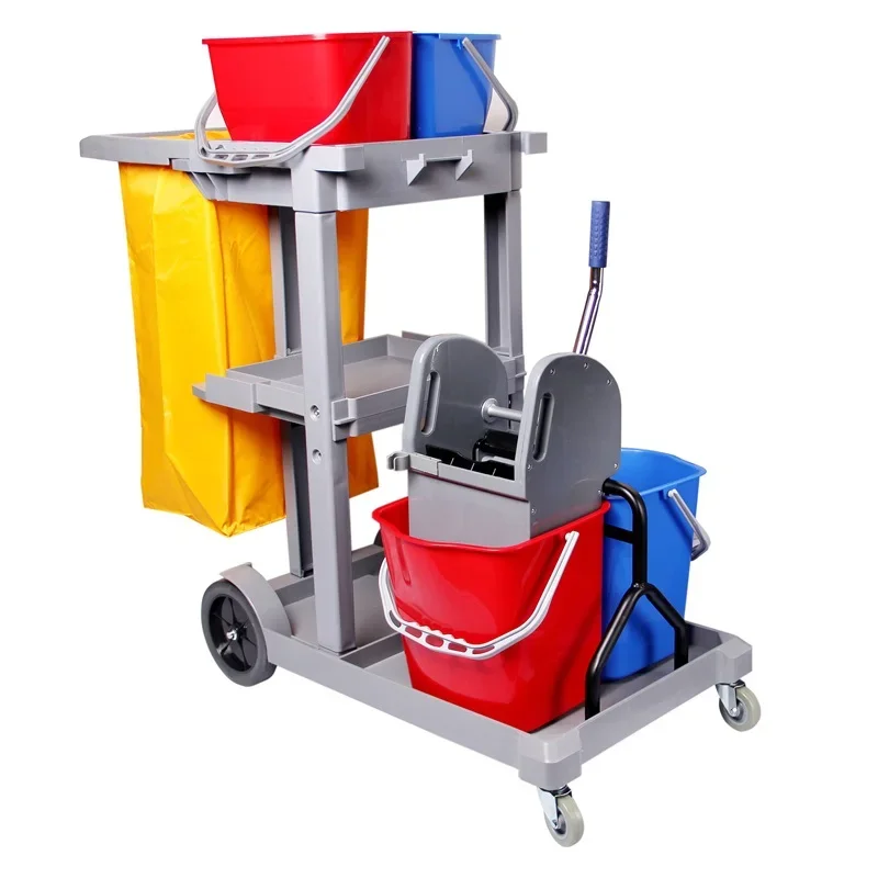 Multifunctional hotel room cleaning trolley