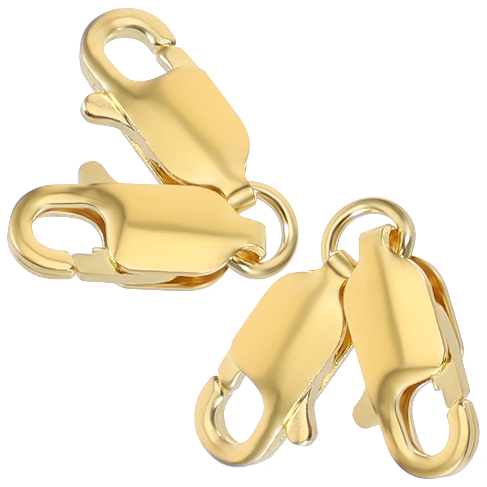 2 Pcs Gold Shrimp Buckle Accessories Lobster Claw Clasps Double Jewelry Extender Necklace Extenders Silver