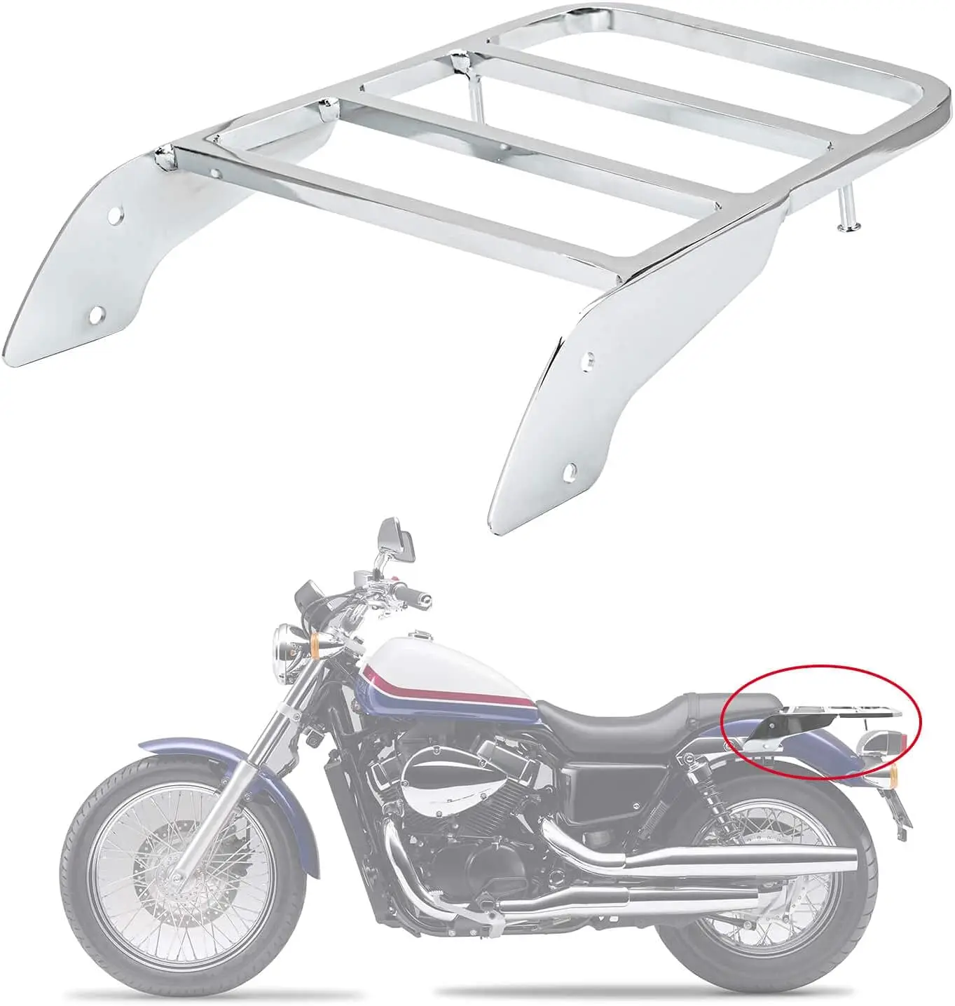 

Задний багажник Solo Seat Sissy Bar Carrier Грузовой ящик для инструментов Кронштейн Держатель панели Полка Поддержка Аксессуары для мотоциклов для Shado