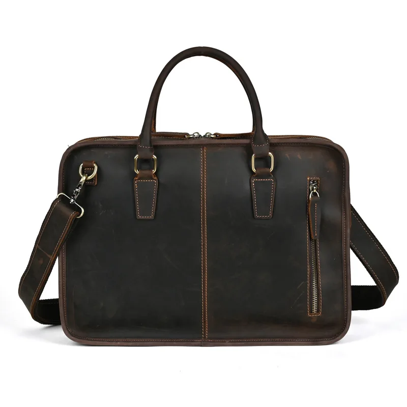Maletín ultrafino para hombre, bolsa de negocios hecha a mano, diseño Original, estilo Retro, de lujo