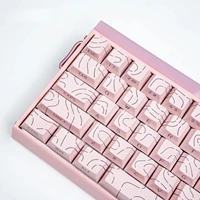 Líneas de contorno topográfico 4,0 teclas brillantes a través de 97 teclas Cpas PBT Cherry perfil impresión lateral para teclado mecánico MX Gamer