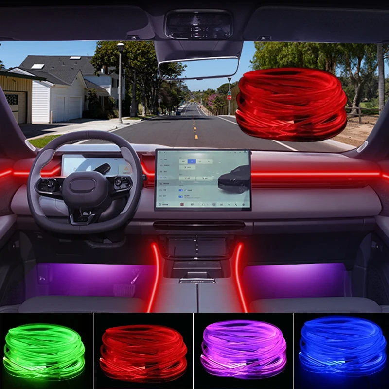 

Auto Interior Decorative Lamp Cold Light LED Ambient Dashboard Console Strips 1-5M