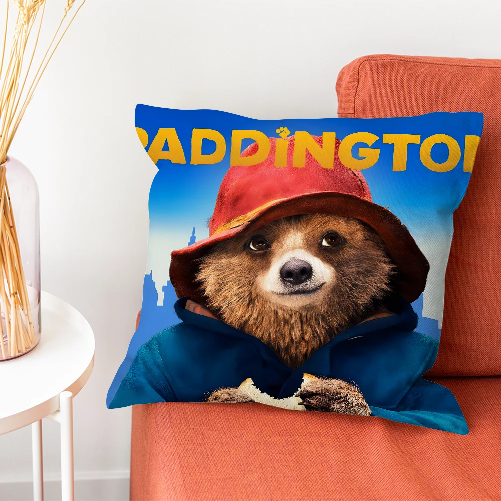 P-PaddingtonS Bear Pillow Case Pillow Case Living Room Sofa Cushion Cover Suitable For Home Bedroom Room Decoration