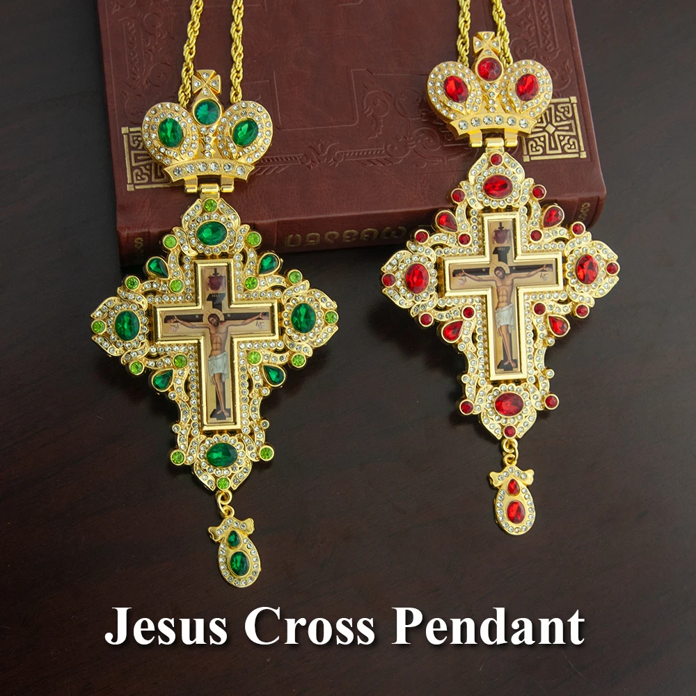 HTISOK Orthodoxer Anhänger Kreuz Zinklegierung Kruzifix Christliches Kreuz Erstkommunion christliches Kreuz Anhänger Kreuz – Detail 1