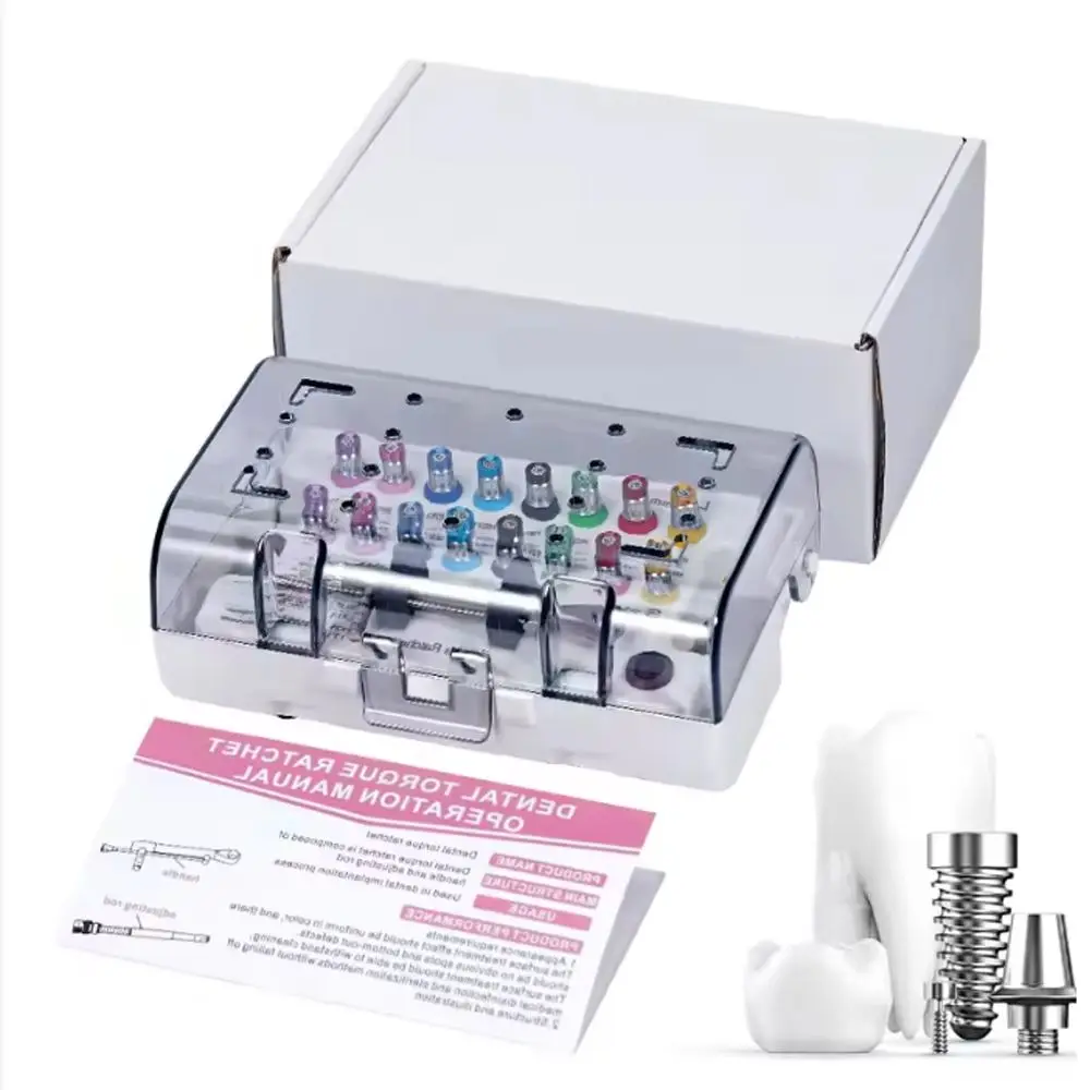 

Dental Torque Wrench Prosthetic Kit Universal Implant Screwdriver with Autoclavable Case for Implant Dentistry Hand Tool Set