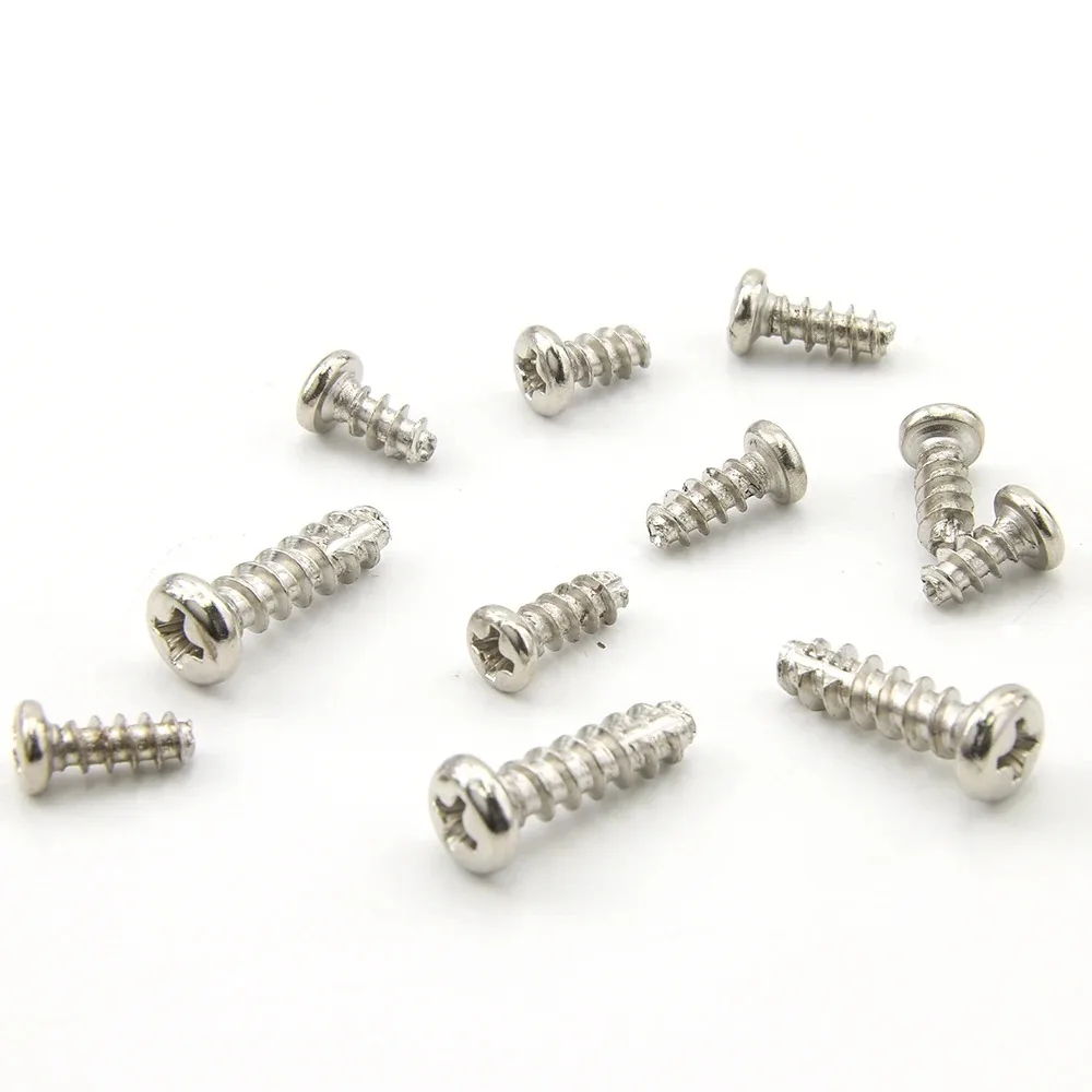 JUIDINTO 20-100pcs/bag Nickel Plated Phillips Round Head Cutting Tail Self Tapping Screw Carbon Steel M2-M5 Cross Pan Head Screw