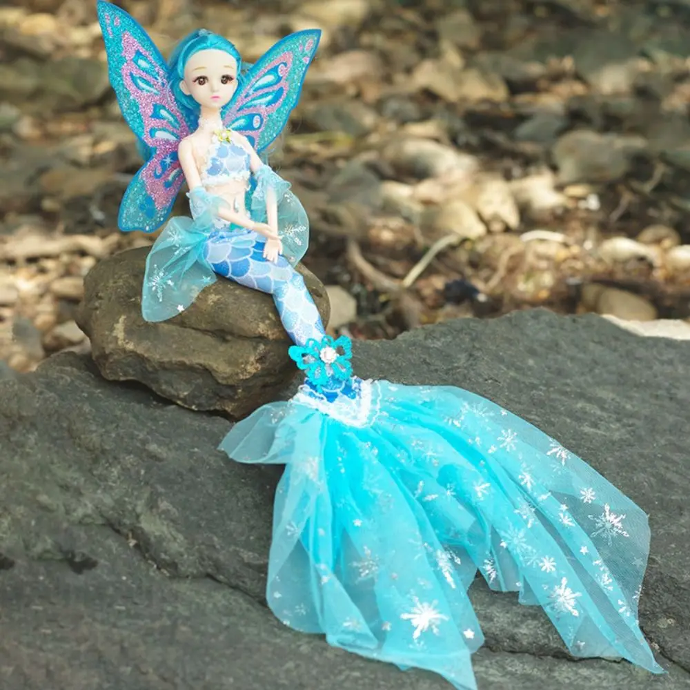 17.7in Mermaid Doll 11 Movable Joints Clothes Replaceable Bjd Doll Set Wedding Dress Tail Pretty Girl Children Toys