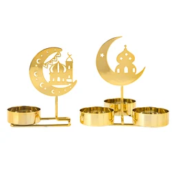 Ramadan Kareem Mini Candle Holder Eid Mubarak Metal Home Decoration For Dining Room Table Ornament 2025 Islam Muslim Party Gifts