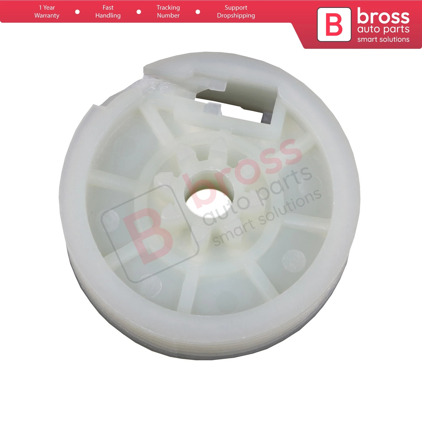 Bross Auto Parts BWR113 Electrical Power Window Regulator Repair Wheel for Renault Megane 1, Peugeot PARTNER Made in Turkey