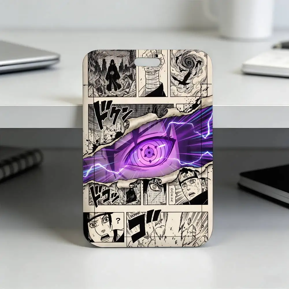 Anime N-NARUTO Akatsuki Itachi Sharingan Transparenter Kartenhalter Mitarbeiter Plastik-Schiebeabdeckung Schlüsselband Arbeits-Geschäfts-ID-Tasche Bus – Detail 17