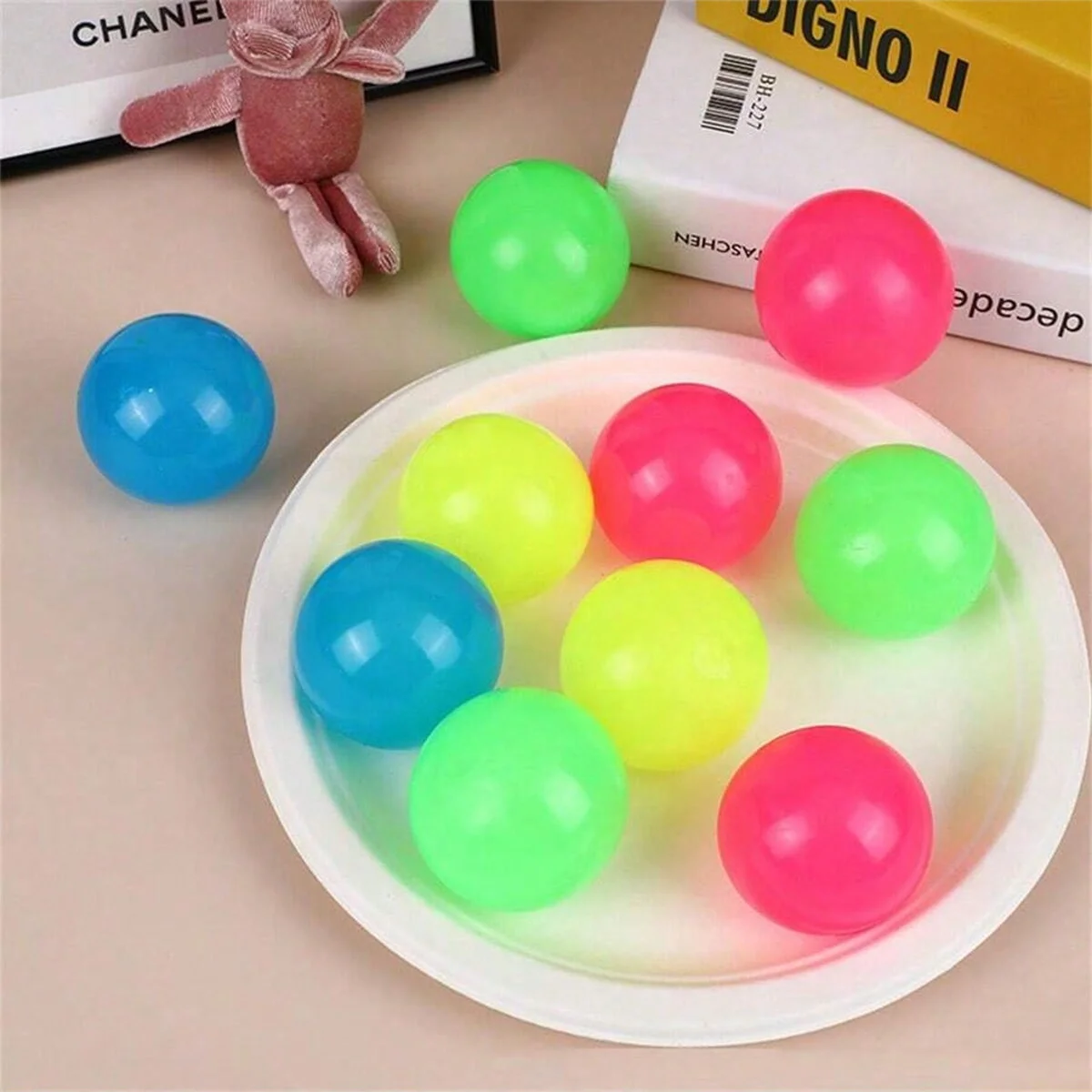 5 pcs/10 pcs Glow in The Dark Sticky Stressbal Zintuiglijke Fidget Speelgoed voor Volwassenen & Kinderen, angst Relief Grip Fun Party Gunsten
