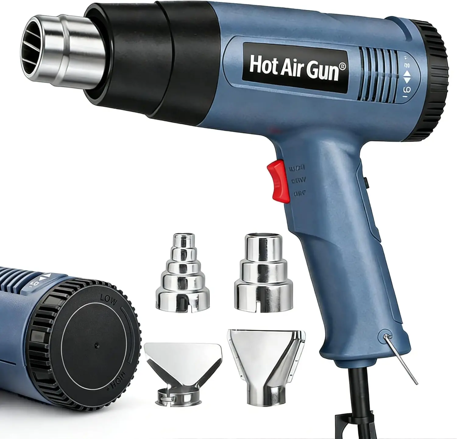 

1500W Heat Air Gun with Variable Temperature Control (140℉-1112℉),Includes 4 Nozzles for Crafts, PVC Shrinking, Paint Stripping