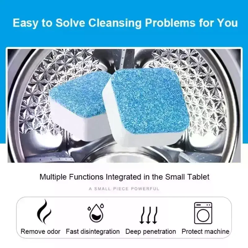 /TPz/Washing Machine Cleaning Effervescent Tablets Washer Cylinder Cleaner Deep Cleaning Dirt Remover Universal 12/24pcs
