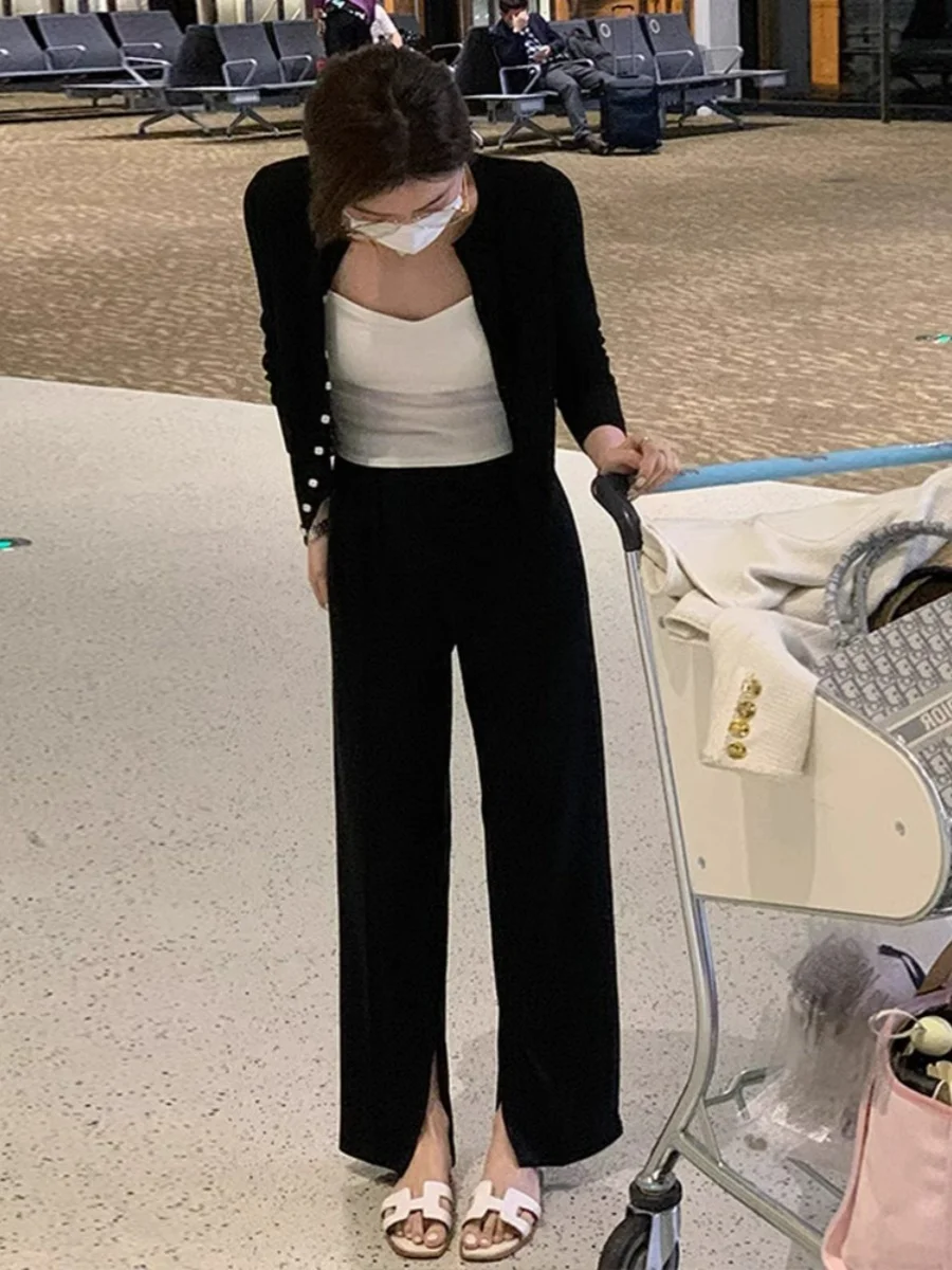 

Sun Protection Light Weight Knitted Ice Silk Cardigan Women's Summer Svel V-Ne ort Coat with Strap Dres Outerwear