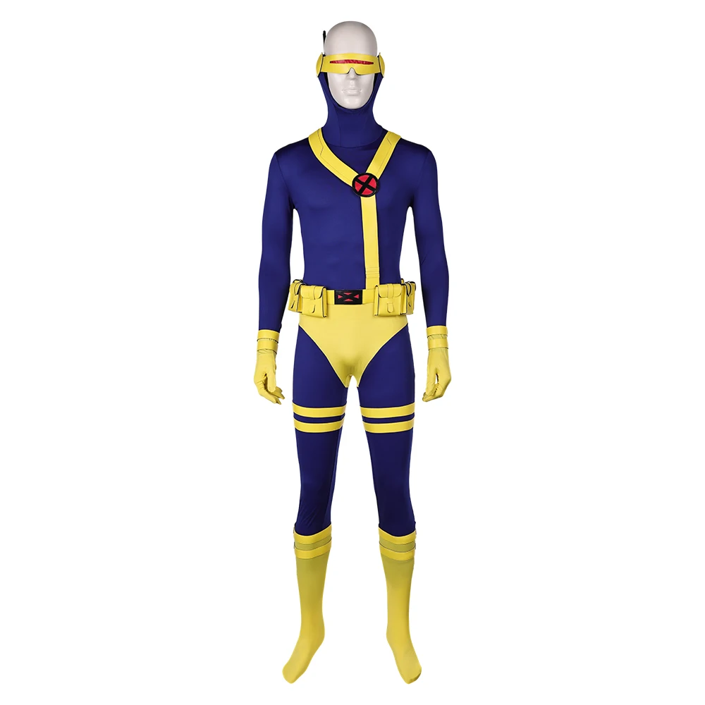 Scott Summers fantasia cosplay para homens, super vilão, terno de Halloween, fantasia disfarce, macacão, roupa Zentai Halloween, X 97