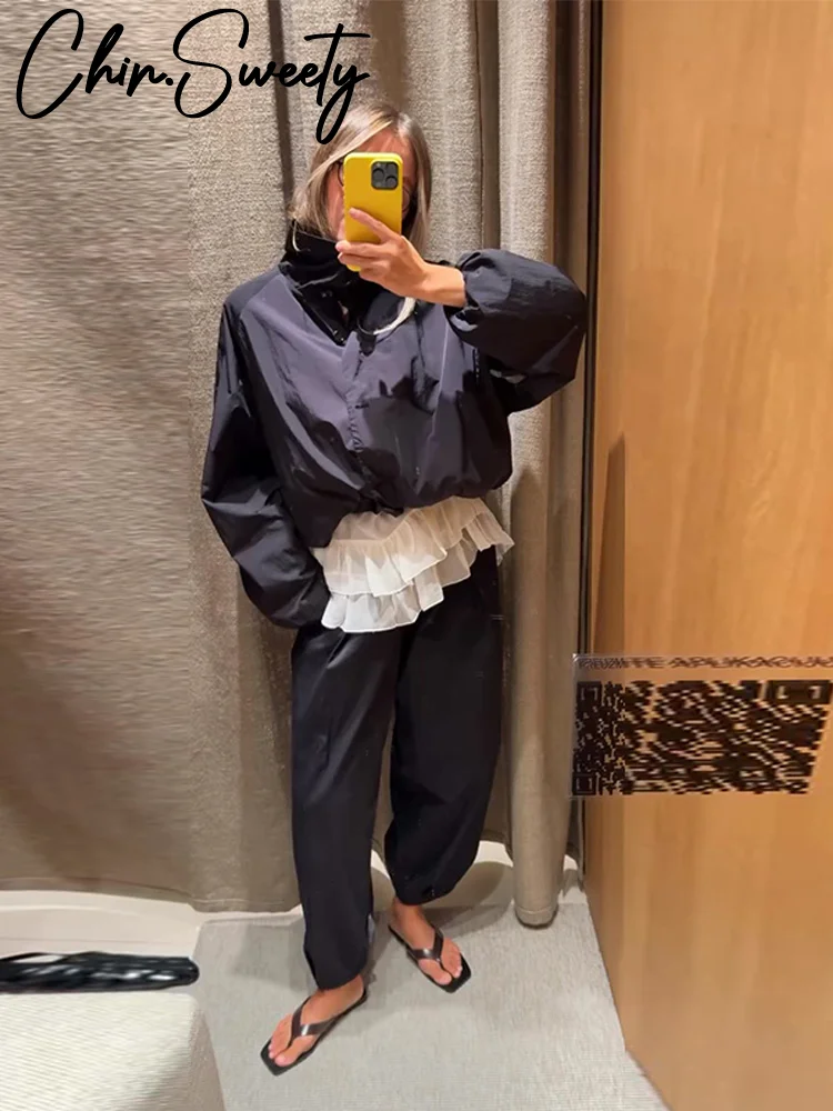 سترات نسائية خفيفة الوزن غير رسمية مع سحاب واحد الصدر وأكمام طويلة معاطف فضفاضة للسيدات لخريف 2025 ملابس خارجية جديدة للسيدات