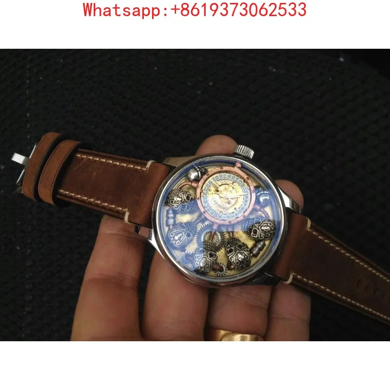 Customized Original Croxin Sterling Silver Skull Fully Automatic Mechanical Personalized Watch