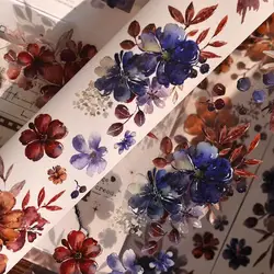 XiaoBaiJia Studio Vintage The Color of Sunset Floral Washi PET Tape DIY Card Making Scrapbooking Decorative Sticker