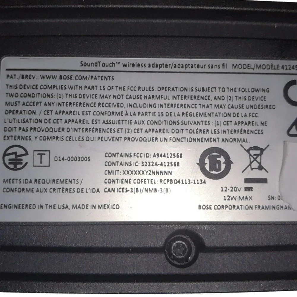 Imagem -03 - Original Soundtouch Adaptador sem Fio para Bose Lifeestilo Wi-fi Video Wave Cinemate Console 12w Adaptável Sans 412451