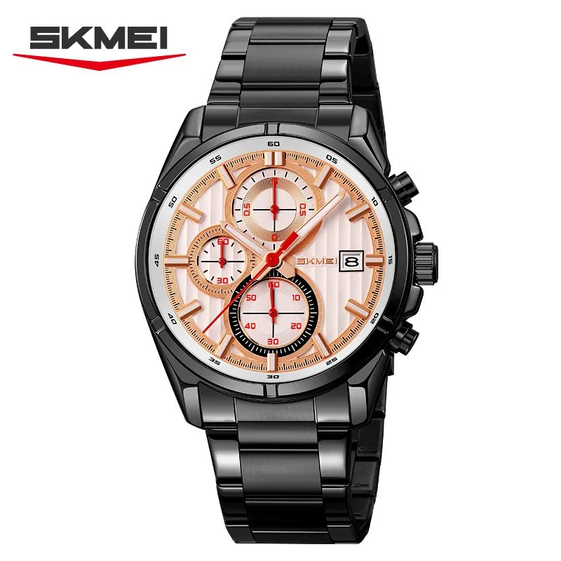 ساعة ستانلس ستيل SKMEI 9395 مقاومة للماء كاجوال كوارتز للرجال