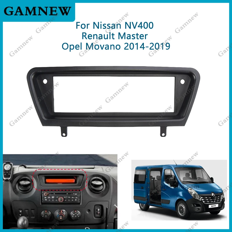 Car Radio Frame Fascia Adapter Audio Dash Fitting Panel Kit For Nissan NV400 Renault Master Opel Movano 2014-2019