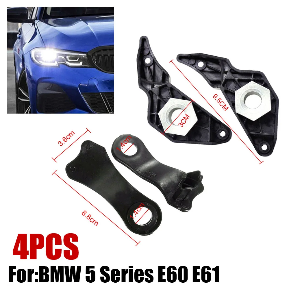 

4pcs Car Headlight Repair Bracket Plastic Car Door Lights Repair Kit Bracket Exterior Replacement Parts for BMW 5 Series E60 E61