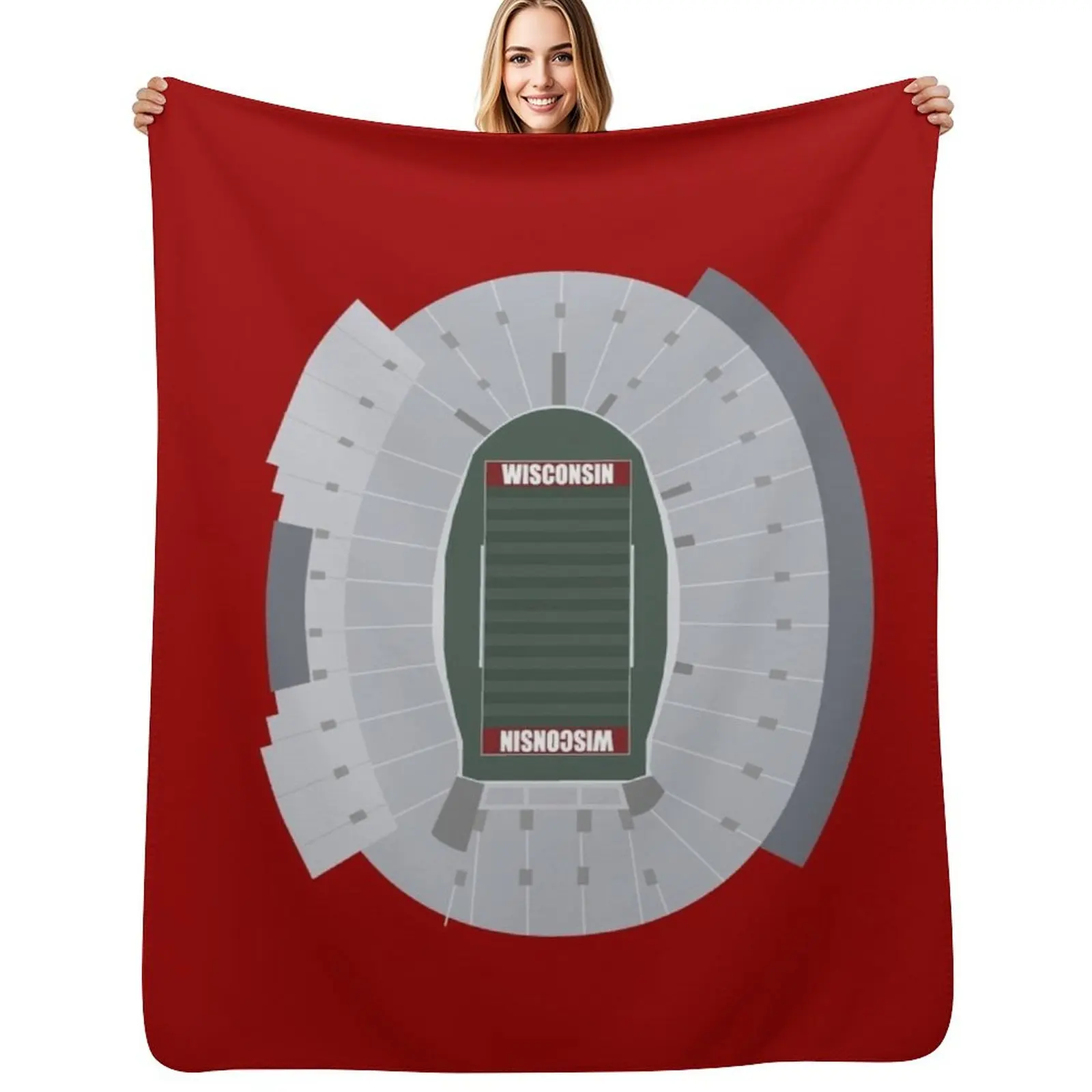 

Camp Randall Stadium, University of Wisconsin, Badgers Football Throw Blanket All Weather Soft Throw Blanket for Sofa