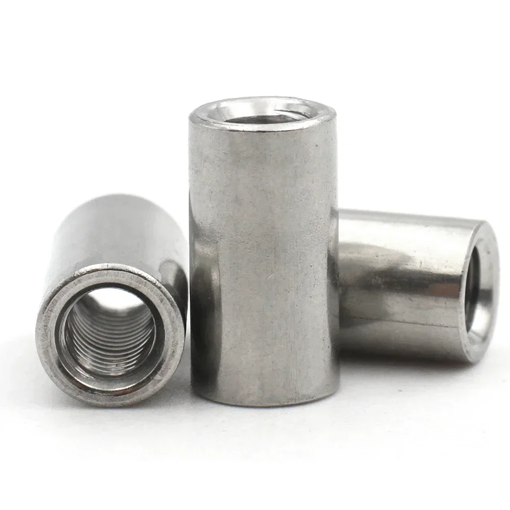 2-30pcs M2 M2.5 M3 M4 M5 M6 M8 M10 304 Stainless Steel Extension Thicken Round Column Joint Coupling Nut Cylindrical Connect Nut