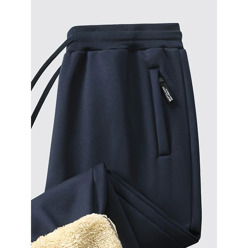Men's Lined Thick Jogging Pants Winter Training And Fitness Pants Warm Casual Pants Worn Outdoors In Cold Weather 4