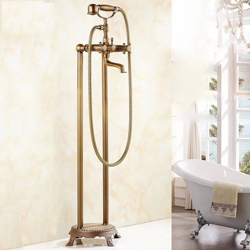 Brass Bathroom Faucet Shower Type Head Antique Brass Faucet Wall Mounted Bathtub Shower Mixer Tap Shower Faucet Shower Set Mixer