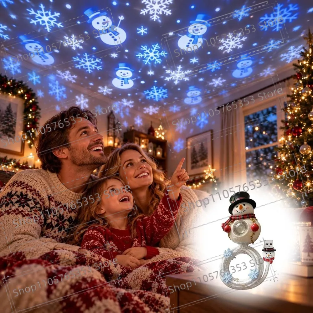2026 New Christmas Portable Snowman Projection Light，Christmas Snowman Projection Light，for Car Interior and Indoor Projection