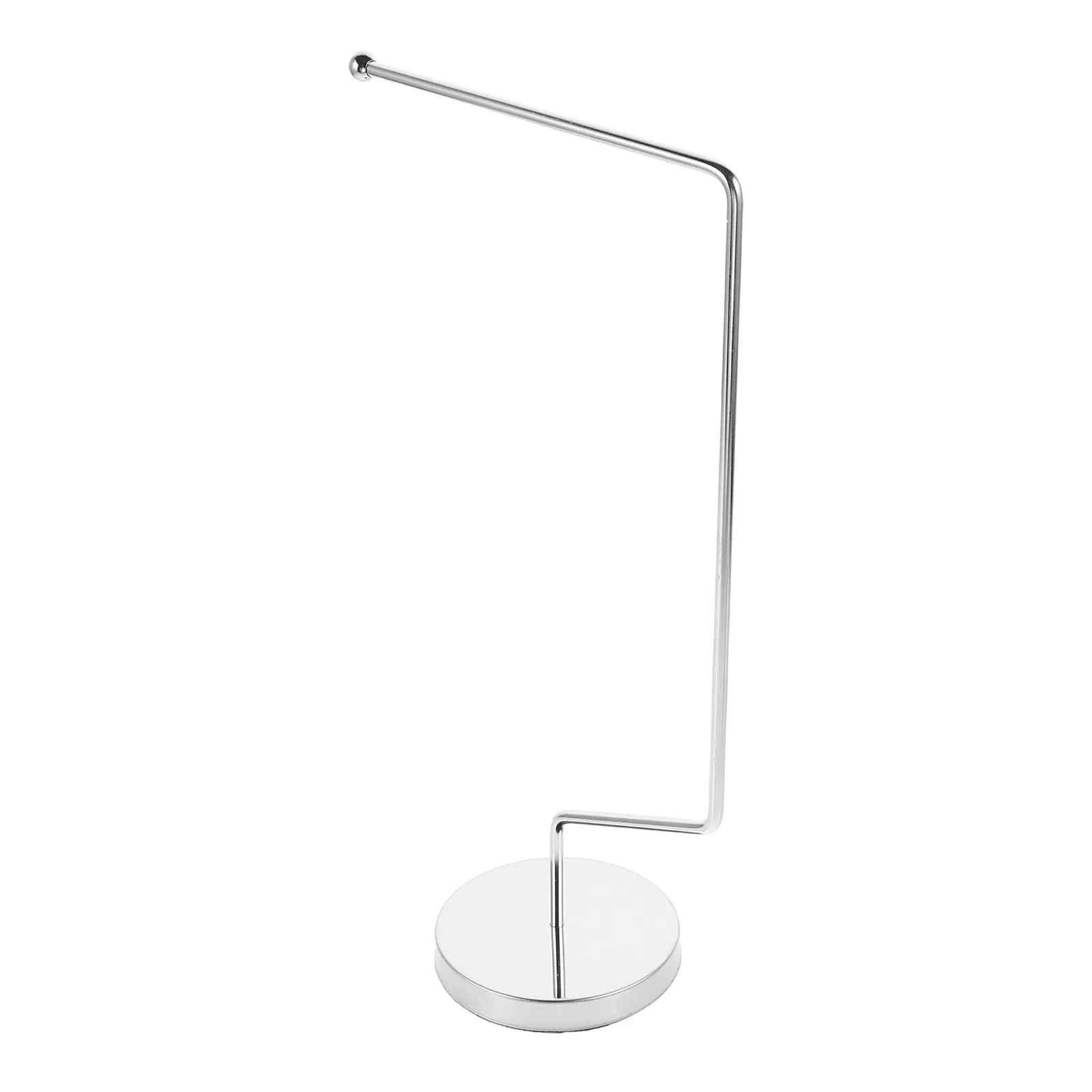 Heavy Duty Stainless Steel Table Flag Stand – Curved Single Rod Desk Flagpole Holder for Office, Meeting Room