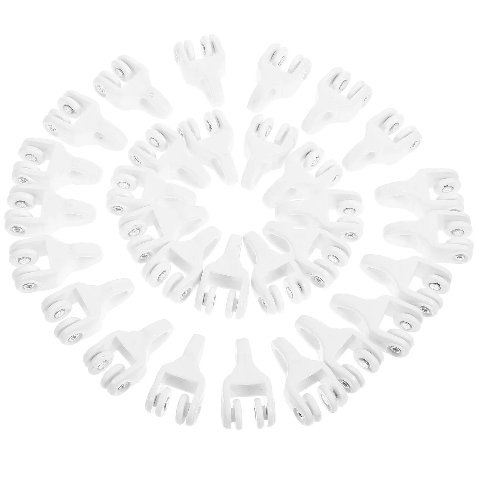 30Pcs Curtain Roller Track Hooks Nano Silent Sliding Track Gliders Heavy Duty Plastic Curtain Rail Carriers for Home Office