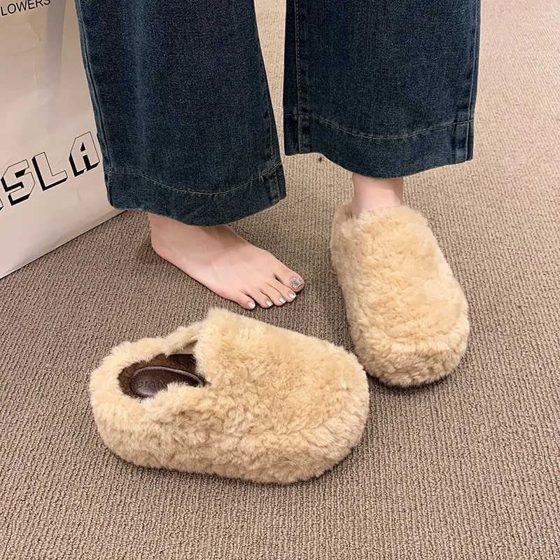 شباشب للنساء، عزل مخملي للخريف والشتاء، جزء سفلي ناعم للمنزل الداخلي، إحساس راقي، ممسحة قطنية باوتو #6