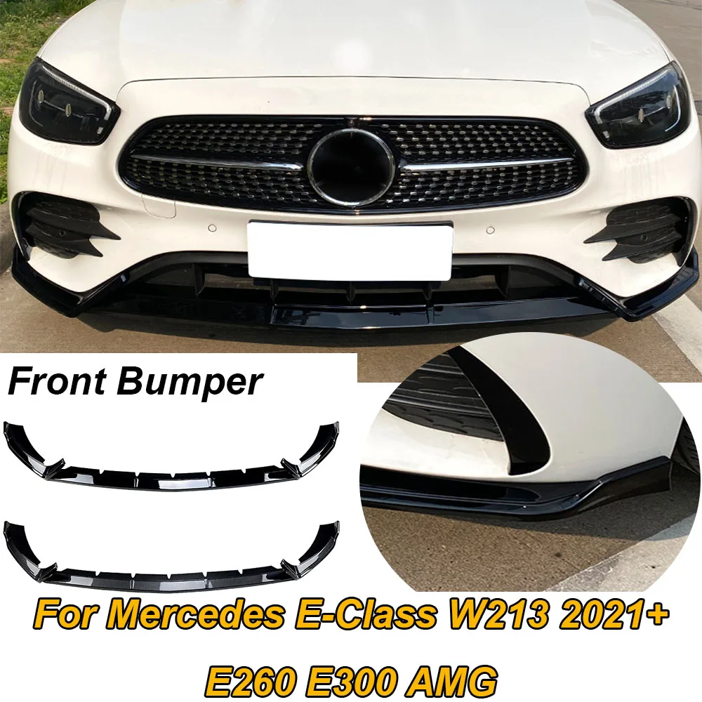 

For Mercedes E-Class W213 2021+ E260 E300 AMG Car Front Bumper Lip Splitter Diffuser Body Kit Spoiler Bumper Auto Exterior Parts