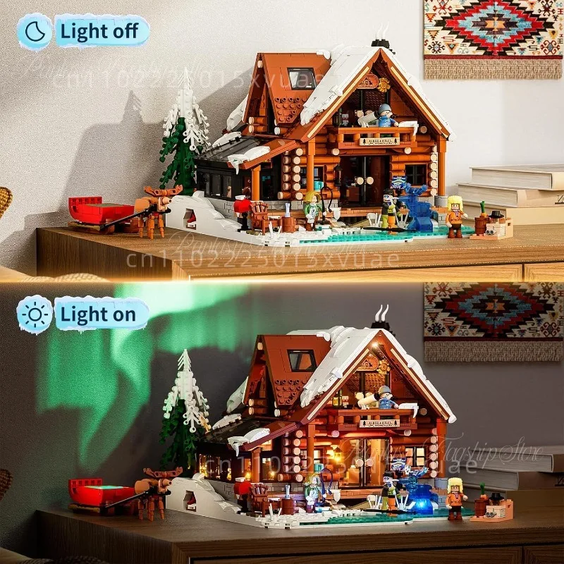 Preventa Lumibricks Aurora observación casa de madera bloques de construcción casa Retro ensamblada escena de calle modelo juguete regalo coleccionable