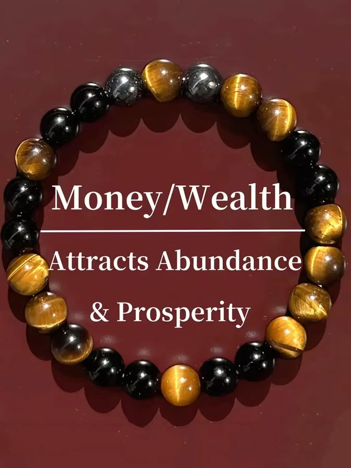 1pc Fashion Natural Tiger's Eye Stone Bracelet, Natural Gemstone Bracelet, High-end Handmade Beaded Bracelet, Jewelry Bracelet, Money Attraction Bracelet, Lucky Bracelet, Fashion Gift For Family And Friends, Can Be Used As Daily Accessories, Unisex