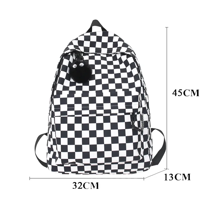 JOYPESSIE-Mochila a cuadros para mujer, bolso hombro ocio a la moda, resistente al agua, para ordenador portátil, Mochila de viaje