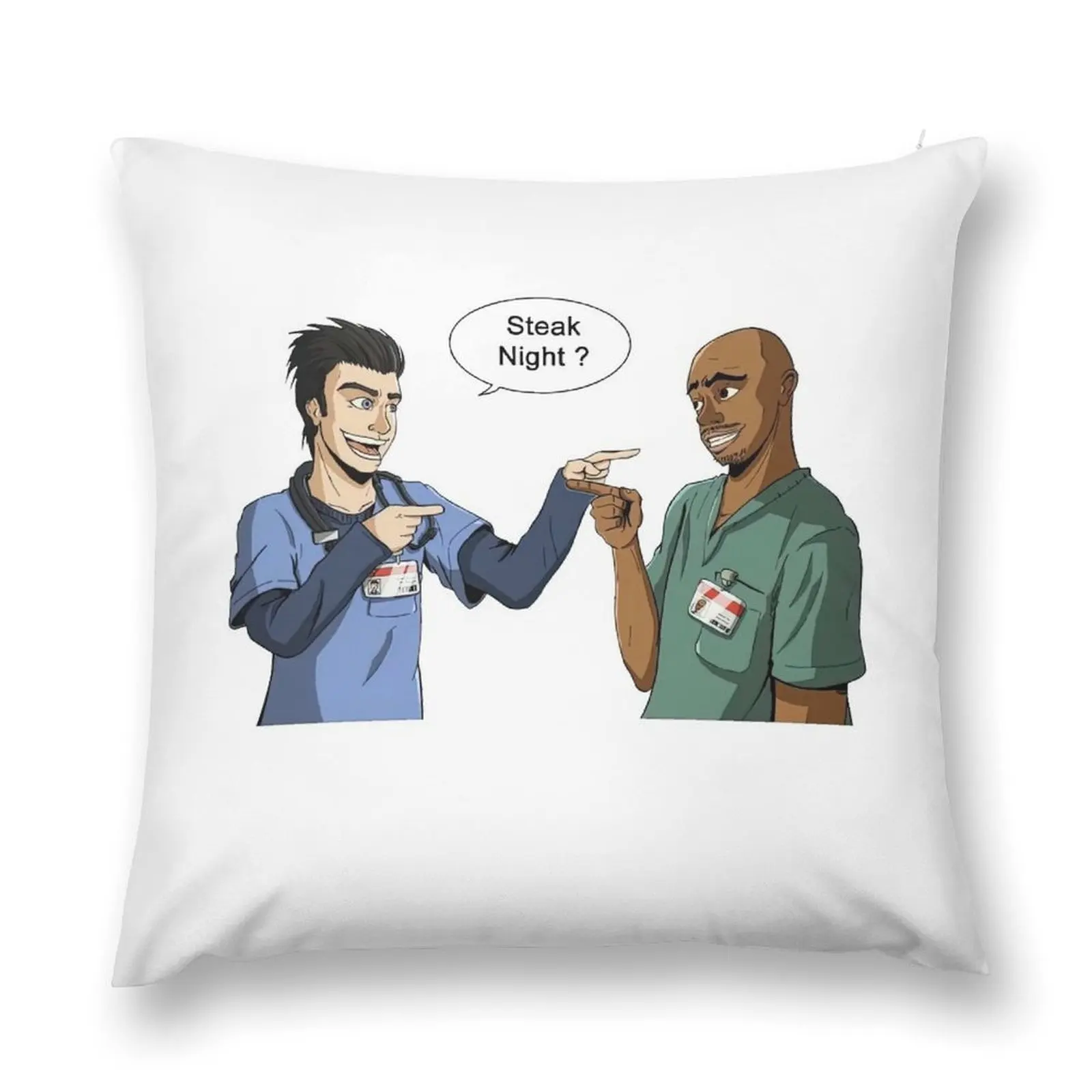 Steak Night of J.D. and Turk (Scrubs) Throw Pillow Plaid Sofa Decorative Cushions For Living Room Decorative pillowcase pillow