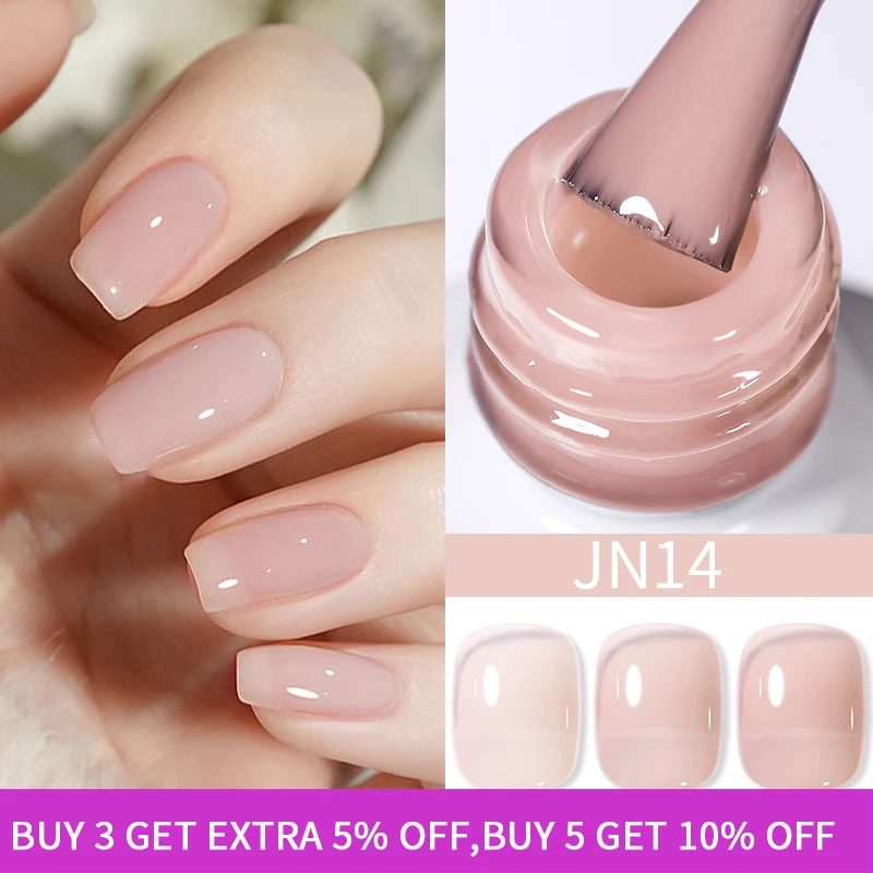 

BORN PRETTY Jelly Transparent Gel Nail Polish Nude Pink Color UV Soak Off Gel Varnish Jade Nail Art Gel 10ml Design Manicure